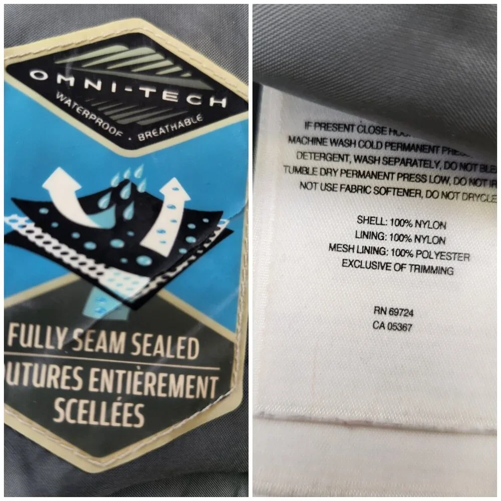 Columbia Men's Large Black & Gray Full Zip Windbreaker Jacket Mesh Lining Snap - Picture 15 of 16